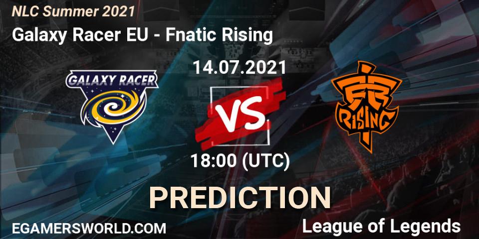 Galaxy Racer EU vs Fnatic Rising: Betting TIp, Match Prediction. 14.07.2021 at 18:00. LoL, NLC Summer 2021