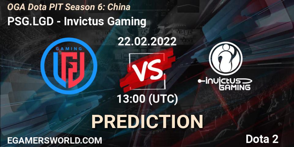 PSG.LGD vs Invictus Gaming: Betting TIp, Match Prediction. 22.02.22. Dota 2, OGA Dota PIT Season 6: China