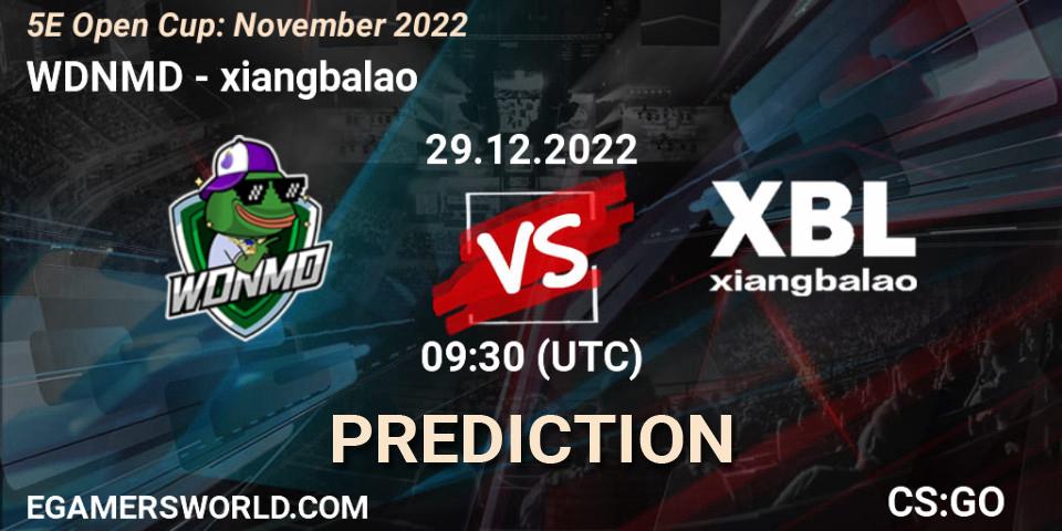 WDNMD vs xiangbalao: Betting TIp, Match Prediction. 29.12.2022 at 10:20. Counter-Strike (CS2), 5E Open Cup: November 2022
