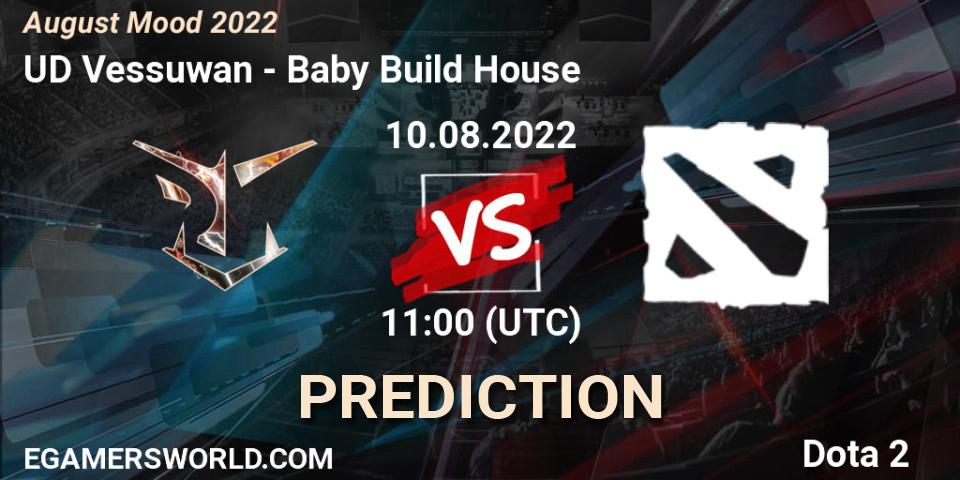 UD Vessuwan vs Baby Build House: Betting TIp, Match Prediction. 10.08.2022 at 11:09. Dota 2, August Mood 2022