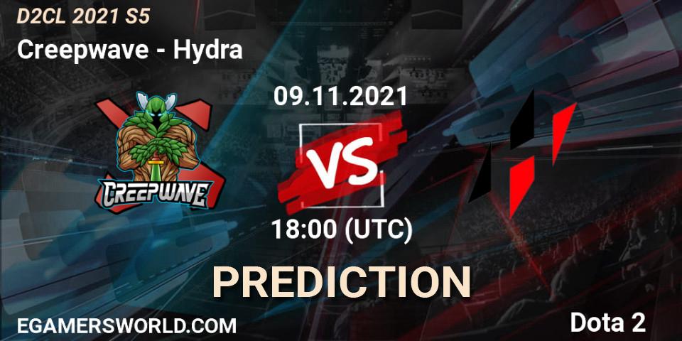 Creepwave vs Hydra: Betting TIp, Match Prediction. 09.11.2021 at 18:01. Dota 2, Dota 2 Champions League 2021 Season 5
