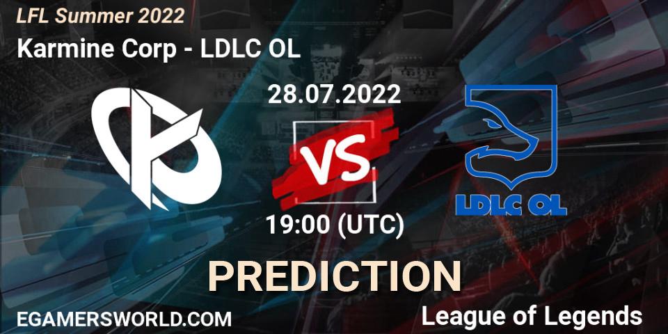 Karmine Corp vs LDLC OL: Betting TIp, Match Prediction. 28.07.2022 at 19:00. LoL, LFL Summer 2022