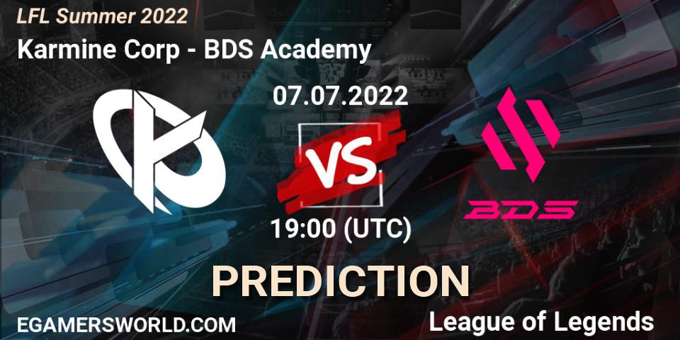 Karmine Corp vs BDS Academy: Betting TIp, Match Prediction. 07.07.2022 at 19:00. LoL, LFL Summer 2022