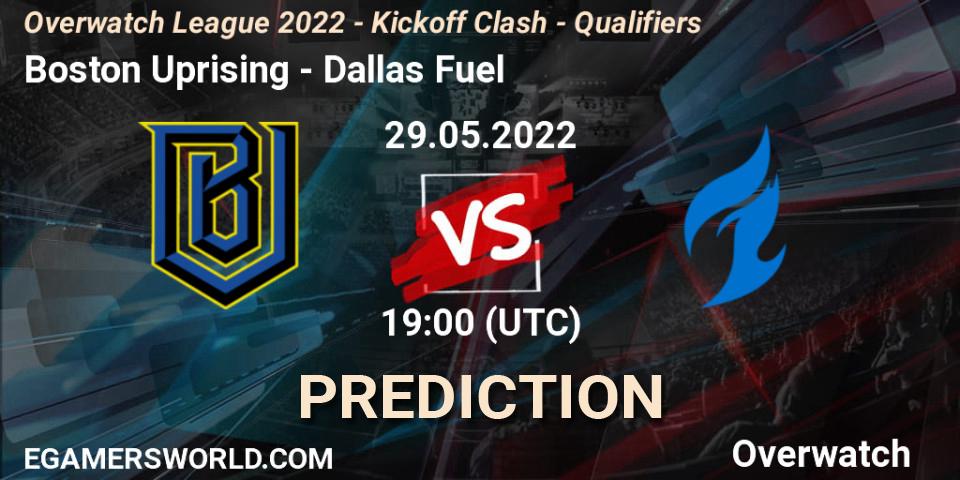 Boston Uprising vs Dallas Fuel: Betting TIp, Match Prediction. 29.05.22. Overwatch, Overwatch League 2022 - Kickoff Clash - Qualifiers