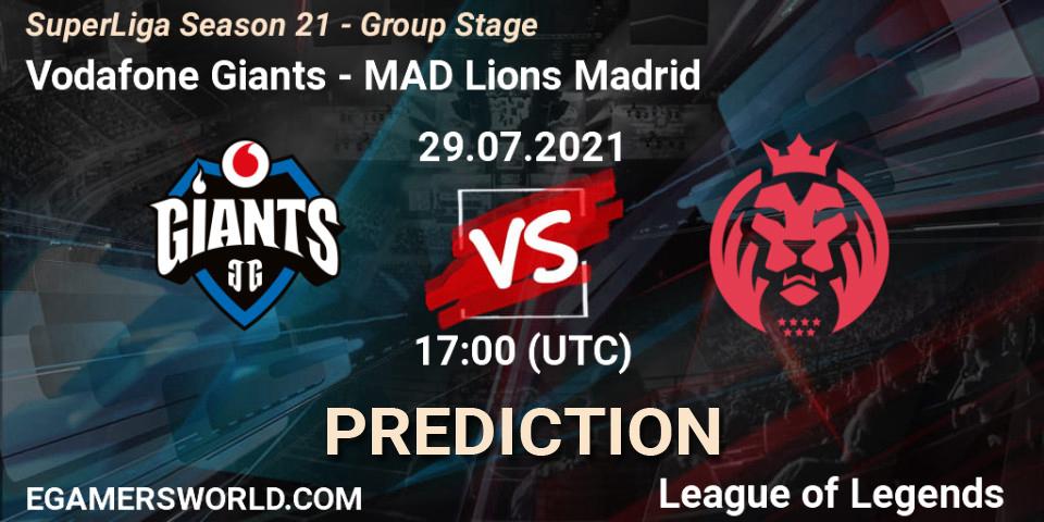 Vodafone Giants vs MAD Lions Madrid: Betting TIp, Match Prediction. 29.07.21. LoL, SuperLiga Season 21 - Group Stage 