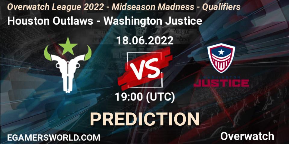 Houston Outlaws vs Washington Justice: Betting TIp, Match Prediction. 18.06.22. Overwatch, Overwatch League 2022 - Midseason Madness - Qualifiers