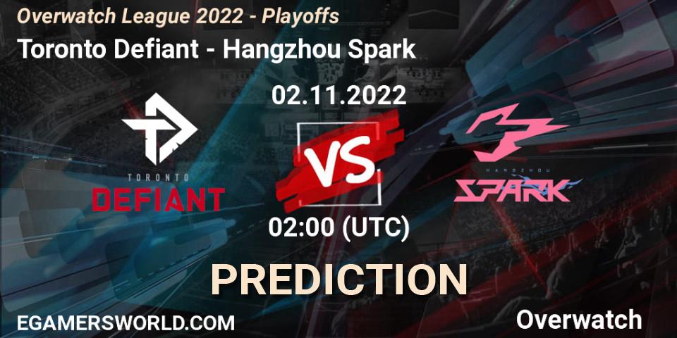 Toronto Defiant vs Hangzhou Spark: Betting TIp, Match Prediction. 02.11.22. Overwatch, Overwatch League 2022 - Playoffs