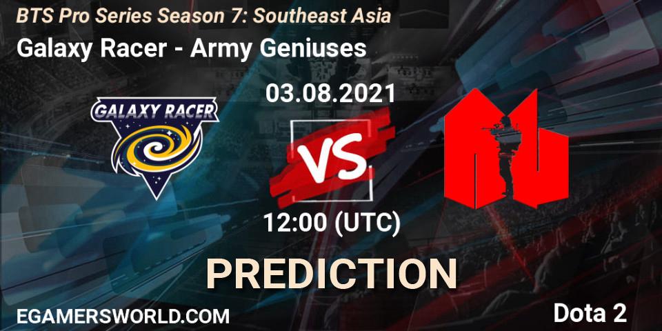 Galaxy Racer vs Army Geniuses: Betting TIp, Match Prediction. 03.08.2021 at 12:34. Dota 2, BTS Pro Series Season 7: Southeast Asia
