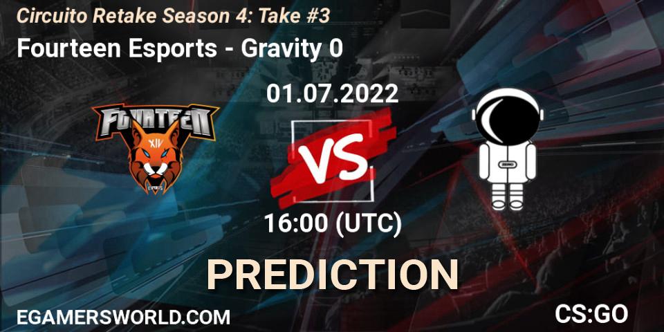 Fourteen Esports vs Gravity 0: Betting TIp, Match Prediction. 01.07.22. CS2 (CS:GO), Circuito Retake Season 4: Take #3