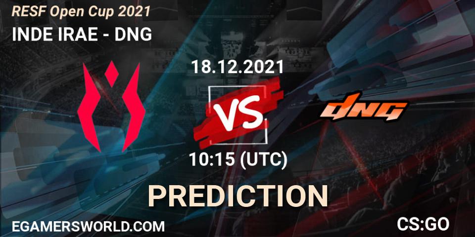 INDE IRAE vs DNG: Betting TIp, Match Prediction. 18.12.2021 at 10:15. Counter-Strike (CS2), RESF Open Cup 2021