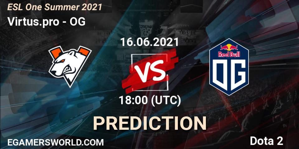 Virtus.pro vs OG: Betting TIp, Match Prediction. 16.06.21. Dota 2, ESL One Summer 2021