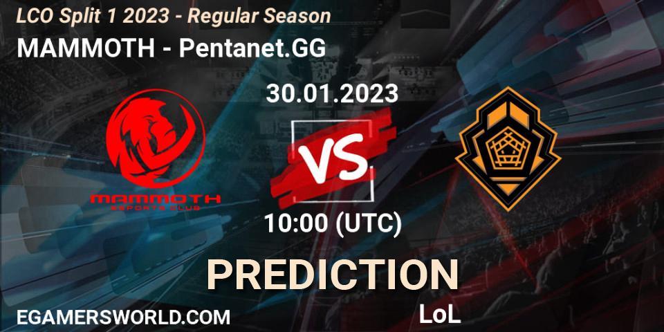 MAMMOTH vs Pentanet.GG: Betting TIp, Match Prediction. 30.01.23. LoL, LCO Split 1 2023 - Regular Season