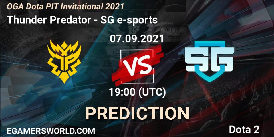 Thunder Predator vs SG e-sports: Betting TIp, Match Prediction. 07.09.21. Dota 2, OGA Dota PIT Invitational 2021