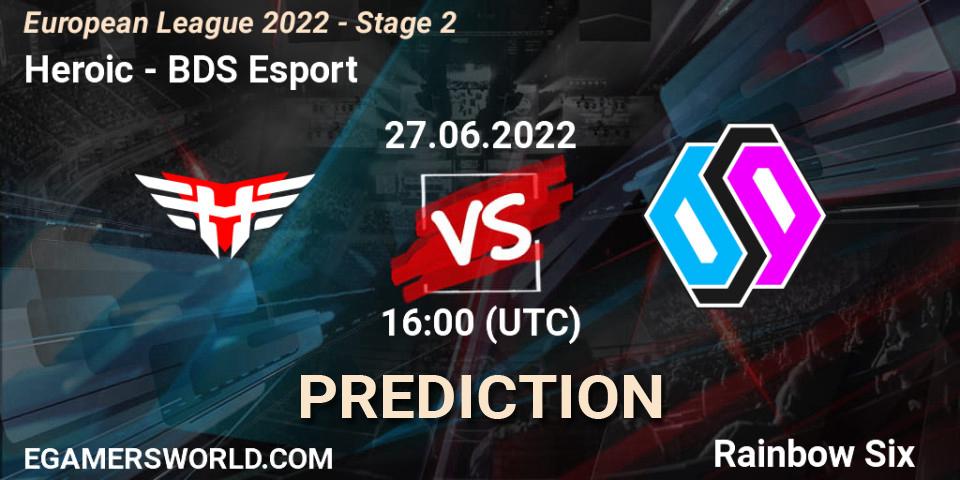 Heroic vs BDS Esport: Betting TIp, Match Prediction. 27.06.22. Rainbow Six, European League 2022 - Stage 2
