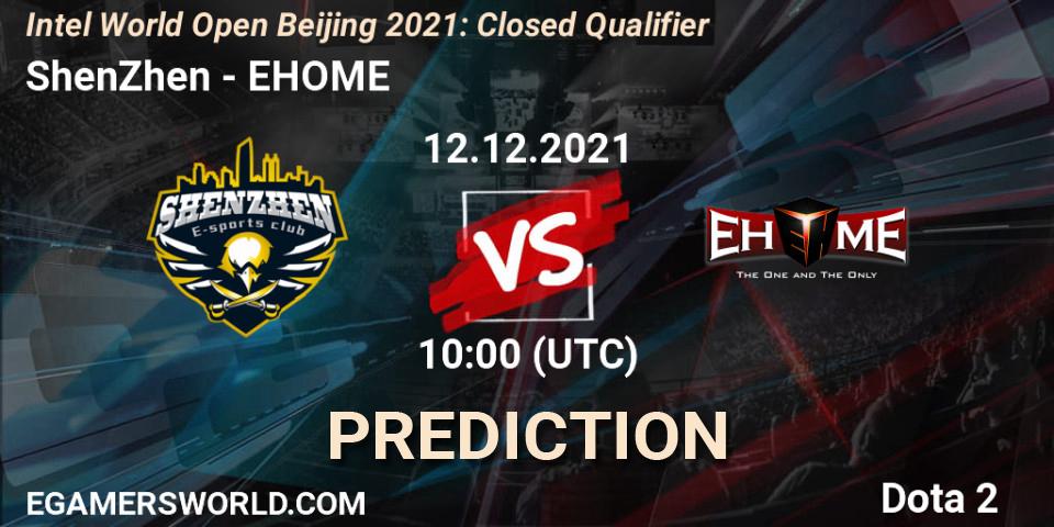 ShenZhen vs EHOME: Betting TIp, Match Prediction. 12.12.2021 at 10:25. Dota 2, Intel World Open Beijing: Closed Qualifier