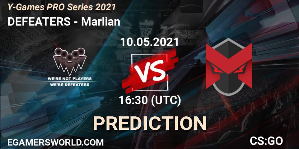 DEFEATERS vs Marlian: Betting TIp, Match Prediction. 10.05.2021 at 16:30. Counter-Strike (CS2), Y-Games PRO Series 2021
