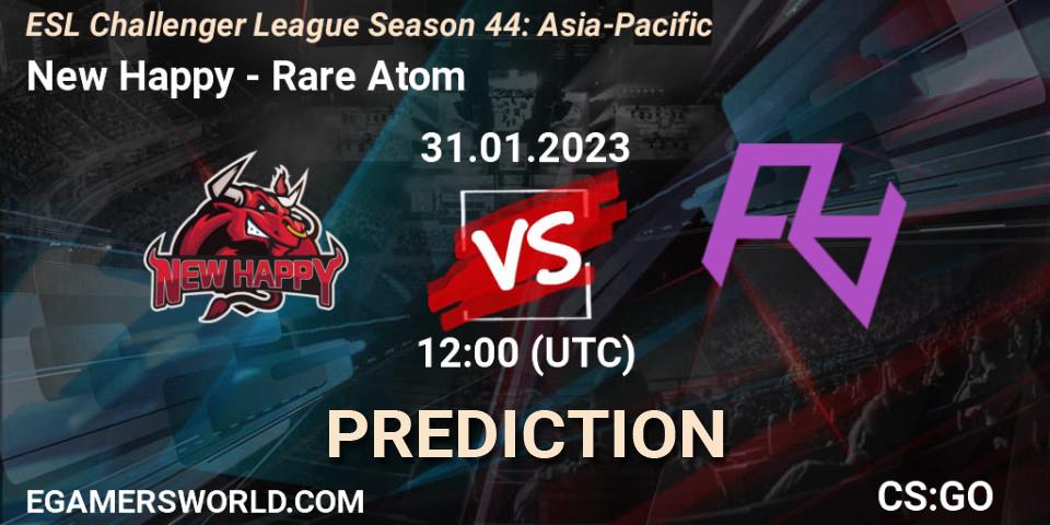 New Happy vs Rare Atom: Betting TIp, Match Prediction. 31.01.23. CS2 (CS:GO), ESL Challenger League Season 44: Asia-Pacific