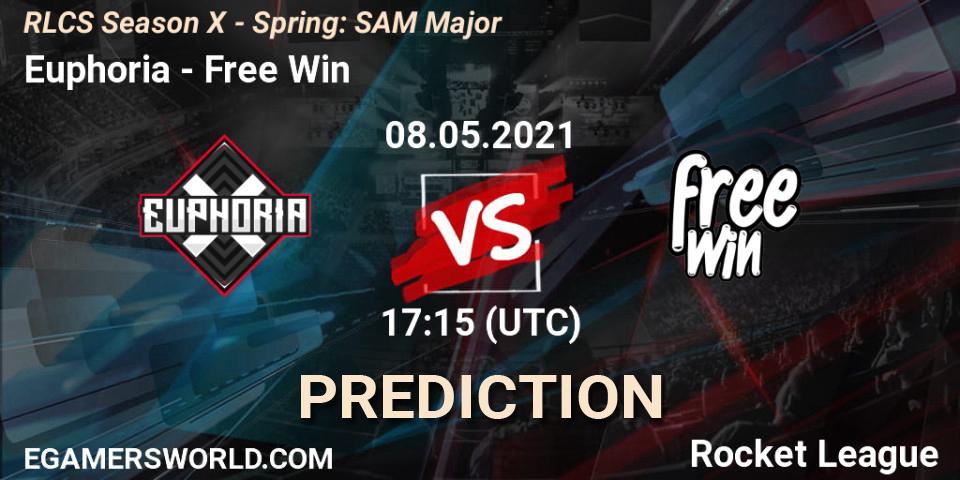 Euphoria vs Free Win: Betting TIp, Match Prediction. 08.05.2021 at 17:15. Rocket League, RLCS Season X - Spring: SAM Major
