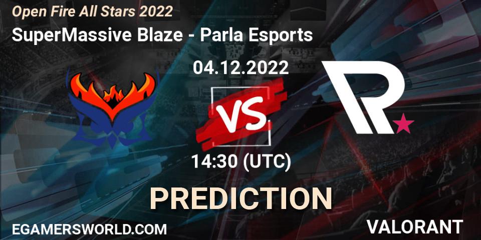 SuperMassive Blaze vs Parla Esports: Betting TIp, Match Prediction. 04.12.22. VALORANT, Open Fire All Stars 2022