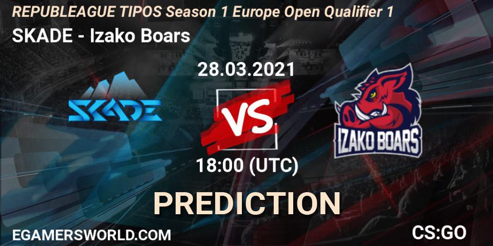 SKADE vs Izako Boars: Betting TIp, Match Prediction. 28.03.21. CS2 (CS:GO), REPUBLEAGUE TIPOS Season 1 Europe Open Qualifier 1