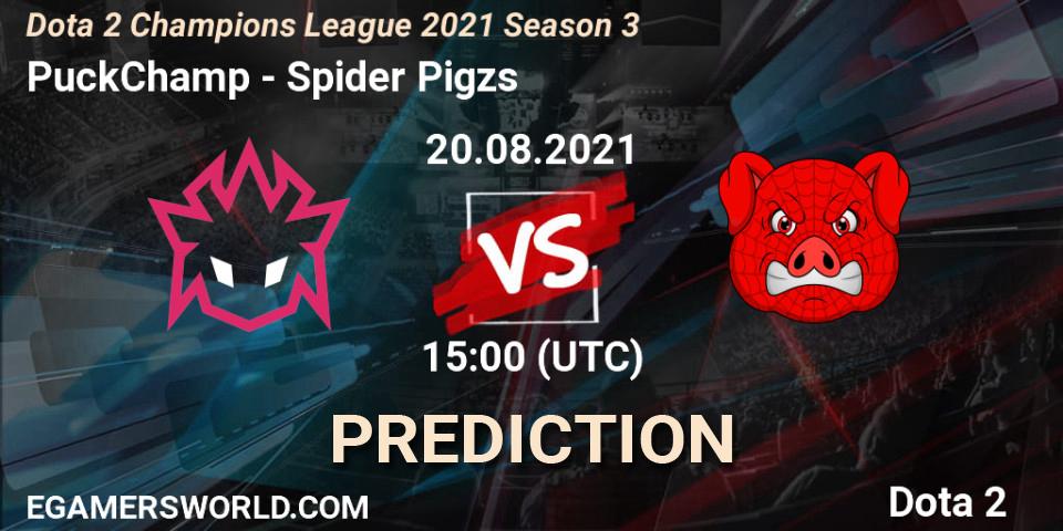 PuckChamp vs Spider Pigzs: Betting TIp, Match Prediction. 20.08.21. Dota 2, Dota 2 Champions League 2021 Season 3