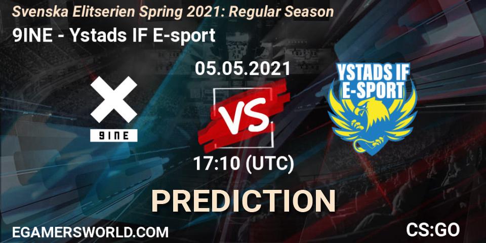 9INE vs Ystads IF E-sport: Betting TIp, Match Prediction. 05.05.21. CS2 (CS:GO), Svenska Elitserien Spring 2021: Regular Season