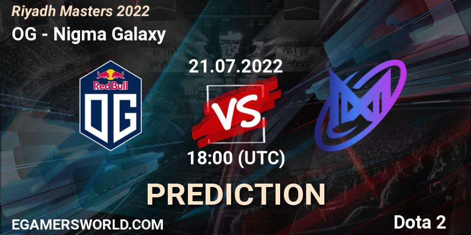OG vs Nigma Galaxy: Betting TIp, Match Prediction. 21.07.22. Dota 2, Riyadh Masters 2022