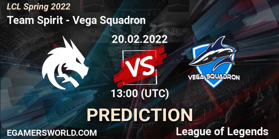 Team Spirit vs Vega Squadron: Betting TIp, Match Prediction. 20.02.22. LoL, LCL Spring 2022