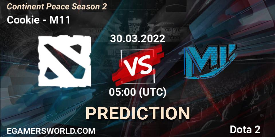 Cookie vs M11: Betting TIp, Match Prediction. 03.04.2022 at 05:15. Dota 2, Continent Peace Season 2 