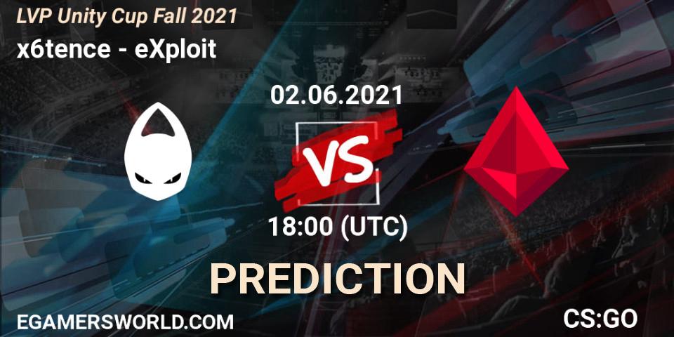 x6tence vs eXploit: Betting TIp, Match Prediction. 02.06.21. CS2 (CS:GO), LVP Unity Cup Fall 2021
