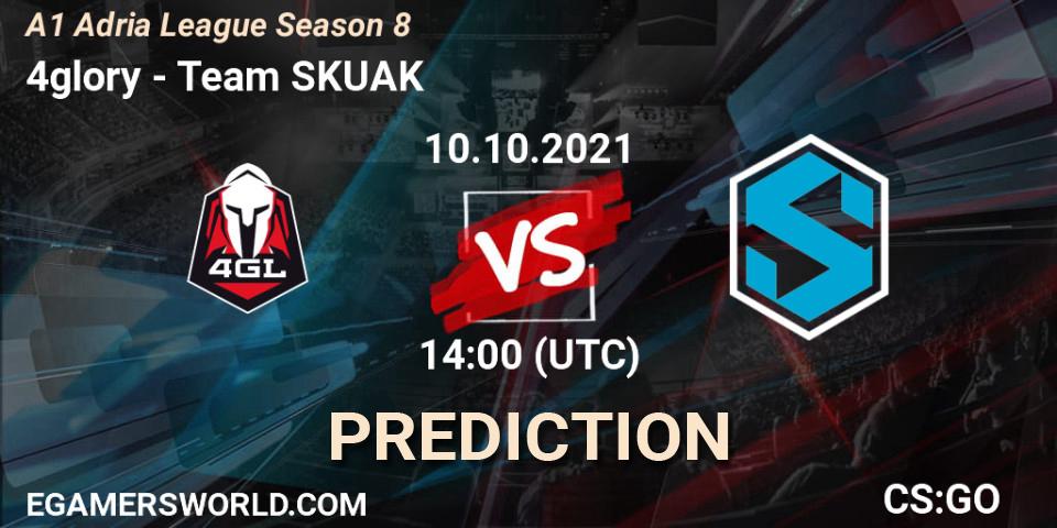 4glory vs Team SKUAK: Betting TIp, Match Prediction. 10.10.2021 at 14:00. Counter-Strike (CS2), A1 Adria League Season 8
