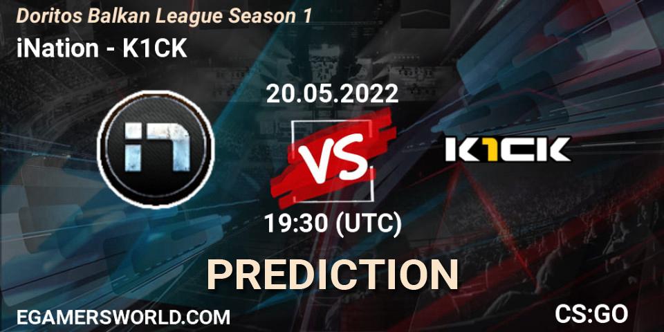 iNation vs k1ck: Betting TIp, Match Prediction. 20.05.22. CS2 (CS:GO), Doritos Balkan League Season 1