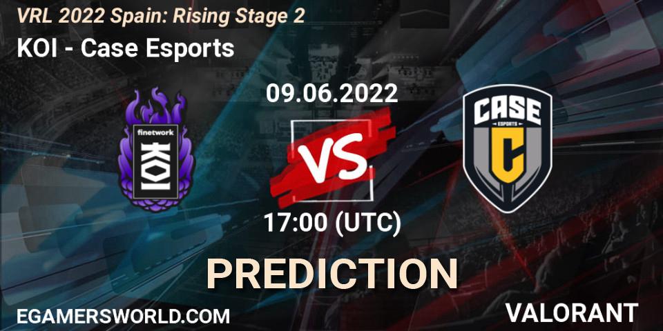 KOI vs Case Esports: Betting TIp, Match Prediction. 09.06.2022 at 17:10. VALORANT, VRL 2022 Spain: Rising Stage 2