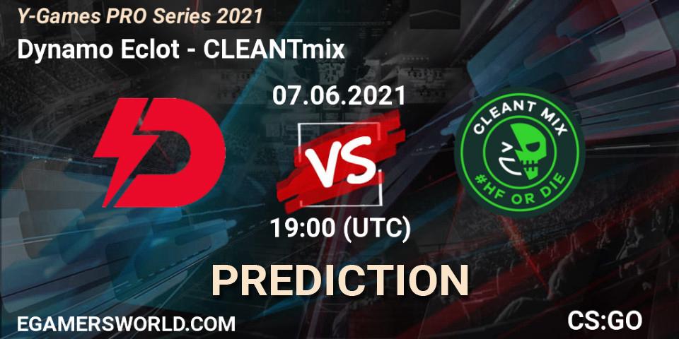 Dynamo Eclot vs CLEANTmix: Betting TIp, Match Prediction. 07.06.2021 at 19:00. Counter-Strike (CS2), Y-Games PRO Series 2021