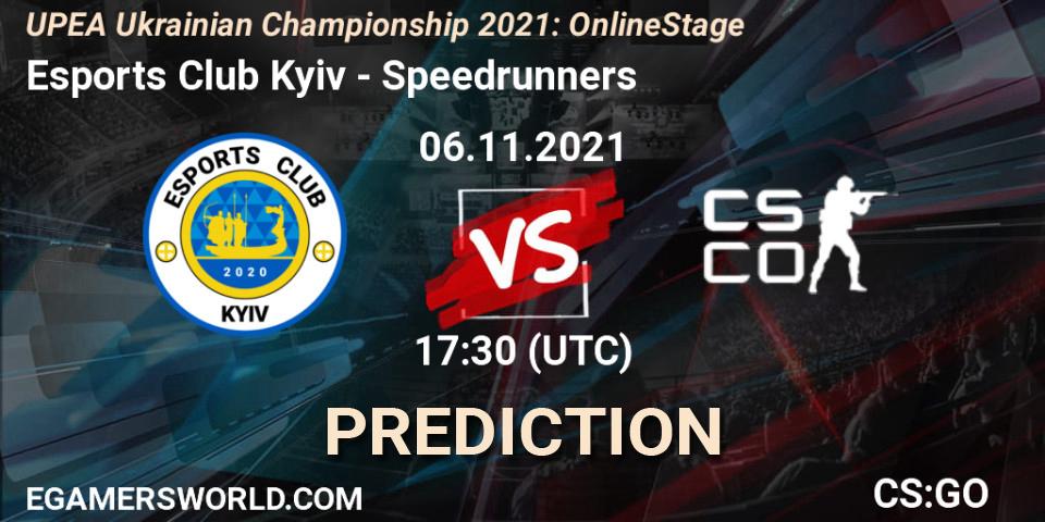 Esports Club Kyiv vs Speedrunners: Betting TIp, Match Prediction. 06.11.2021 at 17:30. Counter-Strike (CS2), UPEA Ukrainian Championship 2021: Online Stage