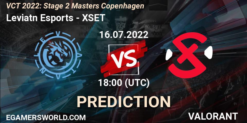 Leviatán Esports vs XSET: Betting TIp, Match Prediction. 16.07.2022 at 18:30. VALORANT, VCT 2022: Stage 2 Masters Copenhagen