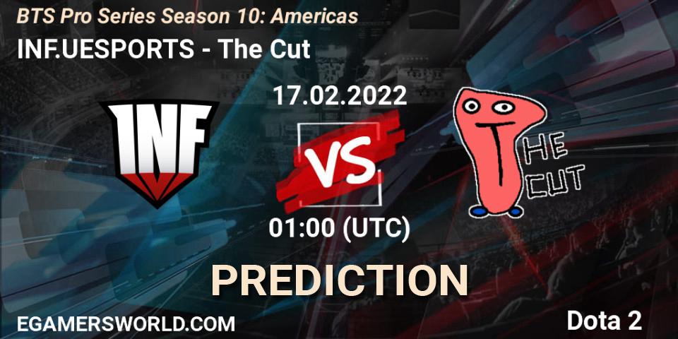 INF.UESPORTS vs The Cut: Betting TIp, Match Prediction. 17.02.2022 at 01:45. Dota 2, BTS Pro Series Season 10: Americas