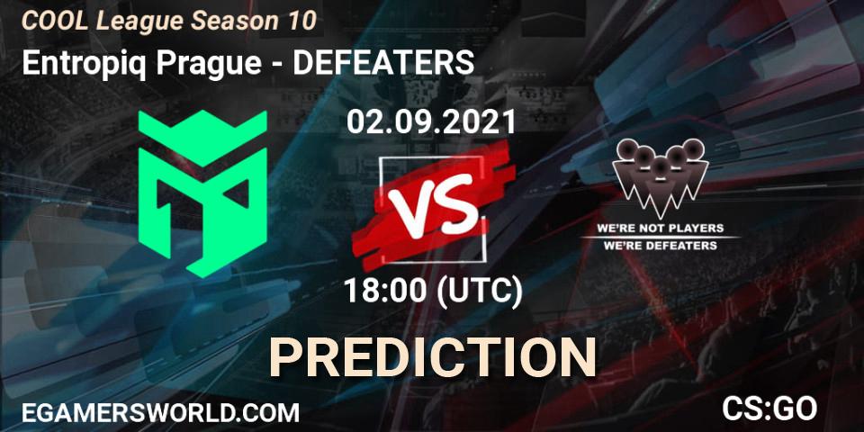 Entropiq Prague vs DEFEATERS: Betting TIp, Match Prediction. 02.09.2021 at 18:00. Counter-Strike (CS2), COOL League Season 10