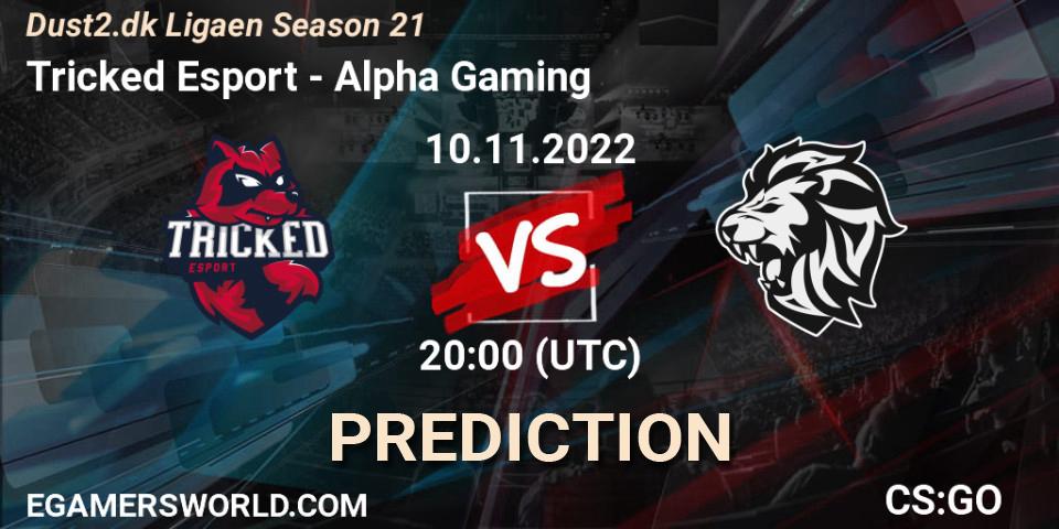 Tricked Esport vs Alpha Gaming: Betting TIp, Match Prediction. 10.11.2022 at 20:00. Counter-Strike (CS2), Dust2.dk Ligaen Season 21