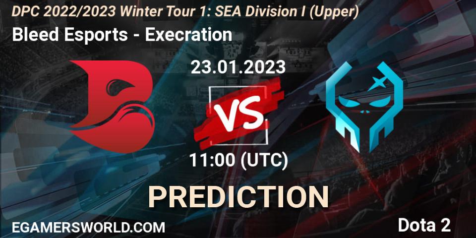 Bleed Esports vs Execration: Betting TIp, Match Prediction. 23.01.2023 at 11:25. Dota 2, DPC 2022/2023 Winter Tour 1: SEA Division I (Upper)