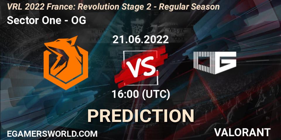 Sector One vs OG: Betting TIp, Match Prediction. 21.06.2022 at 16:00. VALORANT, VRL 2022 France: Revolution Stage 2 - Regular Season