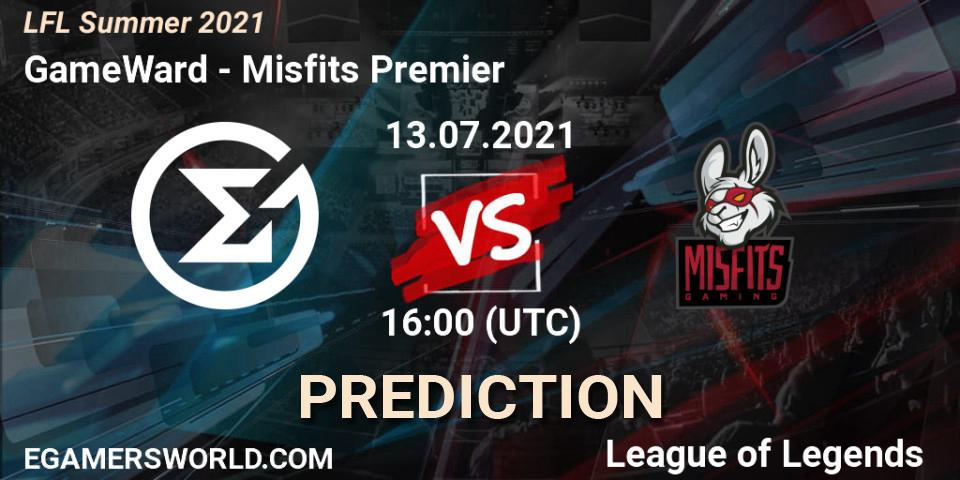 GameWard vs Misfits Premier: Betting TIp, Match Prediction. 13.07.21. LoL, LFL Summer 2021