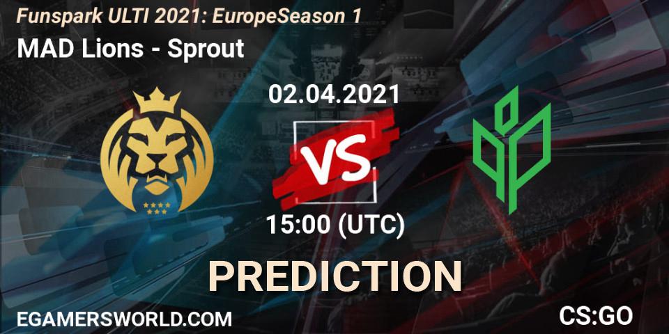 MAD Lions vs Sprout: Betting TIp, Match Prediction. 02.04.2021 at 15:30. Counter-Strike (CS2), Funspark ULTI 2021: Europe Season 1