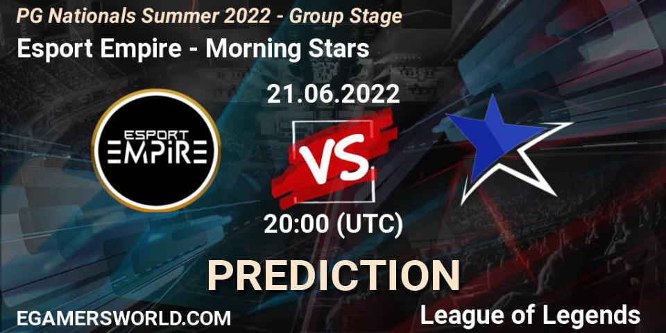 Esport Empire vs Morning Stars: Betting TIp, Match Prediction. 21.06.22. LoL, PG Nationals Summer 2022 - Group Stage