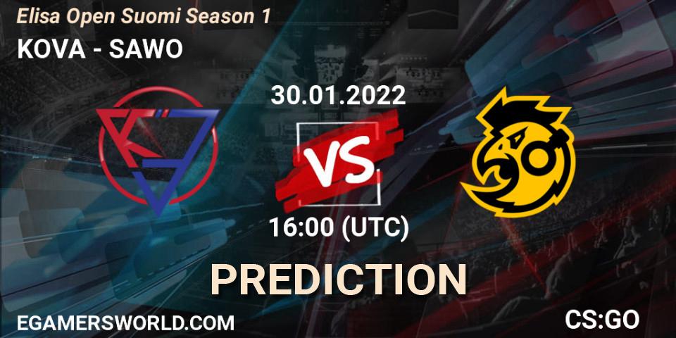 KOVA vs SAWO: Betting TIp, Match Prediction. 30.01.22. CS2 (CS:GO), Elisa Open Suomi Season 1