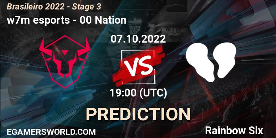 w7m esports vs 00 Nation: Betting TIp, Match Prediction. 07.10.22. Rainbow Six, Brasileirão 2022 - Stage 3