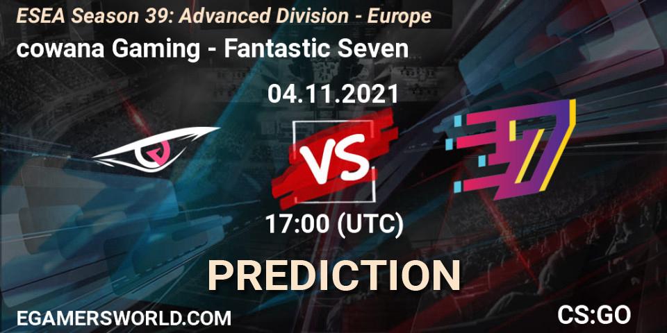 cowana Gaming vs Fantastic Seven: Betting TIp, Match Prediction. 04.11.2021 at 17:00. Counter-Strike (CS2), ESEA Season 39: Advanced Division - Europe