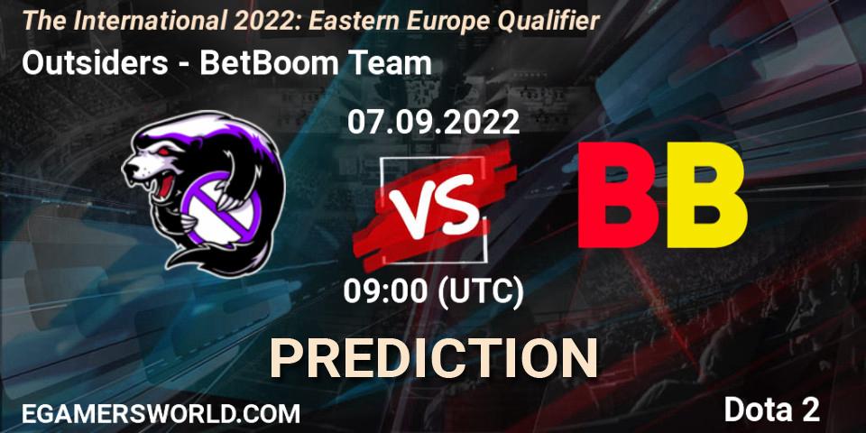 Outsiders vs BetBoom Team: Betting TIp, Match Prediction. 07.09.22. Dota 2, The International 2022: Eastern Europe Qualifier