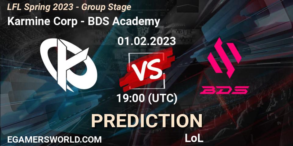Karmine Corp vs BDS Academy: Betting TIp, Match Prediction. 01.02.23. LoL, LFL Spring 2023 - Group Stage