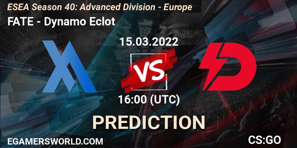 FATE vs Dynamo Eclot: Betting TIp, Match Prediction. 15.03.22. CS2 (CS:GO), ESEA Season 40: Advanced Division - Europe